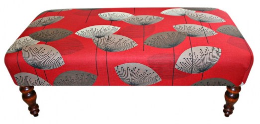 Dandelion Clocks Fabric Footstool